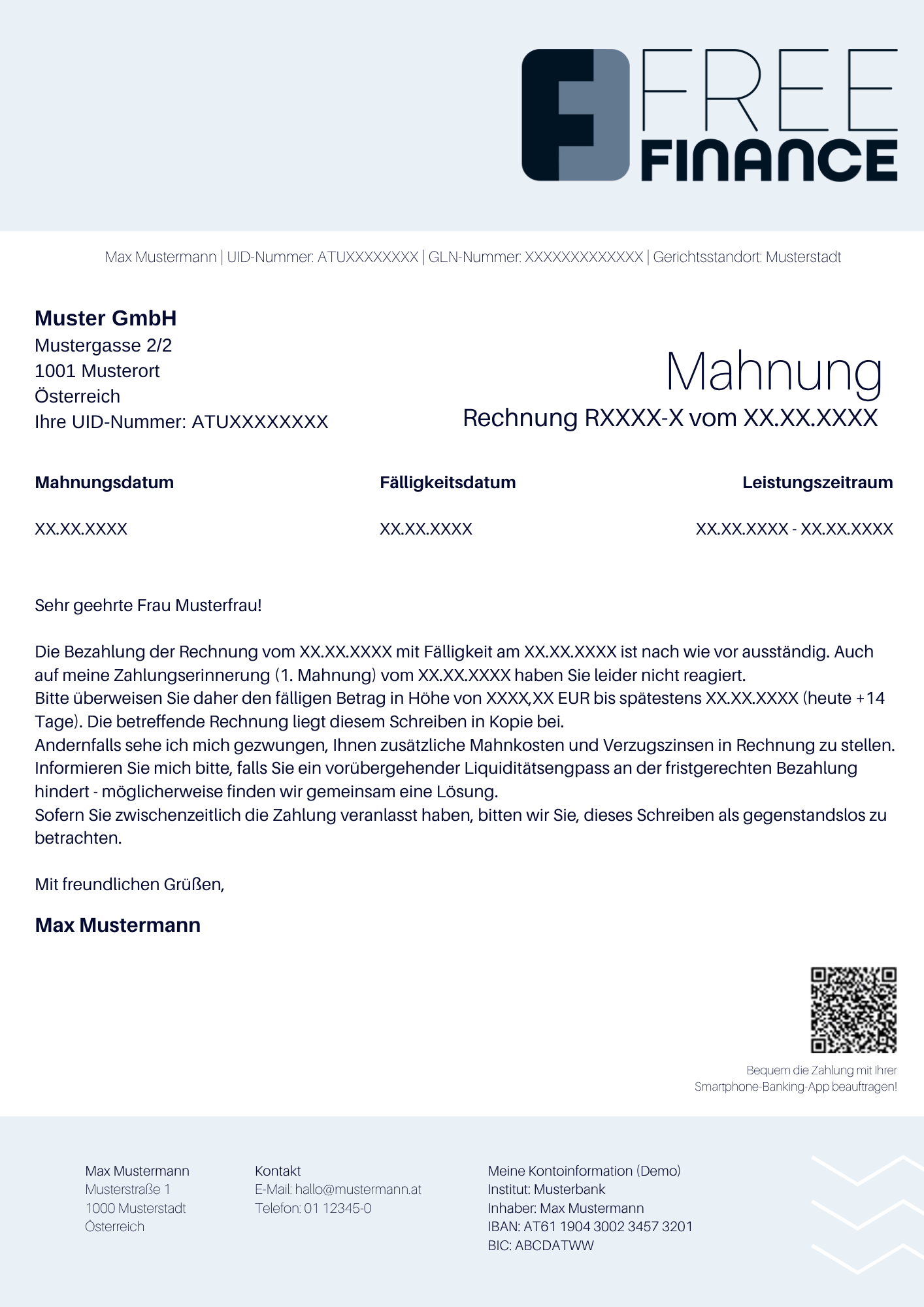 2. Mahnung Muster
